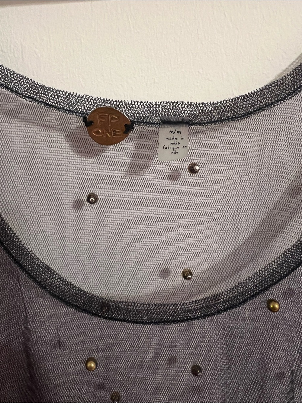 Free People Metallic Gray Sheer Embellished Tank - Picture 2 of 7